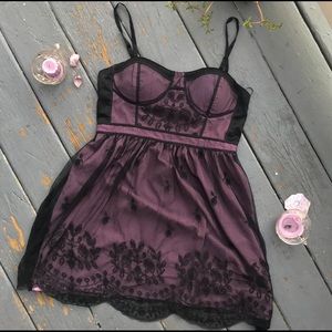 🔮 purple and black lace baby doll dress 🔮
